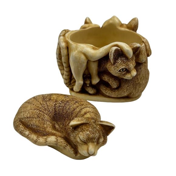Harmony Kingdom Purrfect Friends Treasure Jest Trinket Box Figurine Cats Mouse - Picture 6 of 9